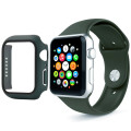Hard Case Screen Protector and Silicone Strap compatible with Apple iWatch Series 7 - 45mm - Green
