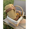 Cotton Picnic Blanket With Carry Straps - Brown