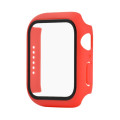 Hard Case Screen Protector and Silicone Strap compatible with Apple iWatch Series 7 - 45mm - Red