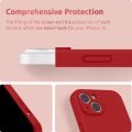 Liquid Silicone Cover for iPhone 13 With Camera Cut-Out Case - Red