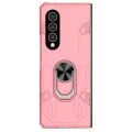 Ring Holder Kickstand Hard PC Armour Case for Samsung Z Fold 4 5G - Pink