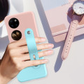 Silicone Case With Finger Strap Holder compatible with Huawei P50 Pocket - Blue