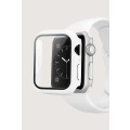 Hard Case Screen Protector and Silicone Strap compatible with Apple iWatch - 44mm - White