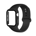 Hard Case Screen Protector and Silicone Strap compatible with Apple iWatch Series 7 - 45mm - Black