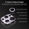 Full Metal Ring Camera Lens Tempered Glass Protector For iPhone 12 Pro Max - Silver