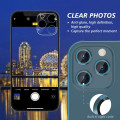 iPhone 12 Pro Metal Ring Camera Lens Tempered Glass Protector - Blue