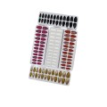 5 x 24 Artificial Nails Matte and Glitter Multicolour Almond Shape Set 5