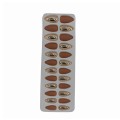 6x24 Artificial Nails Matte and Metallic Multicolour Almond Shape Set 2