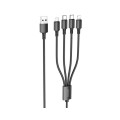 Borofone 4-In-1 Micro+Type-C+2 x Lightning Fast Charging Cable - BX72 - Black