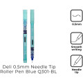 Deli Think Roller Ball Pen 0.5mm Tip - Set of 4 - Blue - Q301-BL