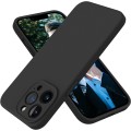 Liquid Silicone Cover With Camera Cut-Out for iPhone 12 Pro - Black