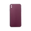 Liquid Silicone Cover With Camera Cut-Out for iPhone XS Max - Maroon