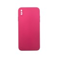 Liquid Silicone Cover With Camera Cut-Out for iPhone X/ XS - Hot Pink