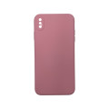 Liquid Silicone Cover With Camera Cut-Out for iPhone X/ XS - Light Pink