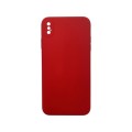 Liquid Silicone Cover With Camera Cut-Out for iPhone XS Max - Red