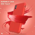 Red and Blue Liquid Silicone Cover for iPhone XS Max