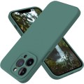 Liquid Silicone Cover With Camera Cut-Out for iPhone 12 Pro - Dark Green