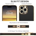 Gold Outline TPU Fashion Case With Camera Cut-Out For iPhone 14 - Black