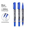 Deli 2 in 1 Mate Permanent and Fine Liner Blue Marker - 12 Pack - U10430