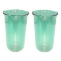 Large Borosilicate Double Layer Glass - Pack Of 2 - Green