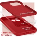 Liquid Silicone Cover With Camera Cut-Out for iPhone 12 Pro - Red