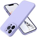Black and Lilac Liquid Silicone Case for iPhone 12 Pro