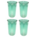 Large Borosilicate Double Layer Glass - Pack Of 4 - Green