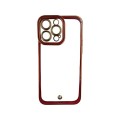 Gold Outline TPU Fashion Case With Camera Cut-Out - iPhone 14 Pro Max - Red