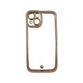 Gold Outline TPU Fashion Case With Camera Cut-Out For iPhone 14 - Pink