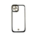 Gold Outline TPU Fashion Case With Camera Cut-Out For iPhone 14 Plus - Black