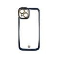 Gold Outline TPU Fashion Case With Camera Cut-Out For iPhone 14 - Blue