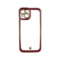 Gold Outline TPU Fashion Case With Camera Cut-Out For iPhone 14 - Red