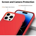 Liquid Silicone Minimalist Case for iPhone 14 Pro Max - Red