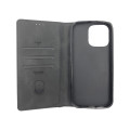 Nesty Stylish Suede 3 Slot Card Holder Flip Case For iPhone 14 Plus - Black