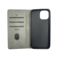 Nesty Stylish Soft Suede 3 Slot Card Holder Flip Case For iPhone 14 Plus - Grey