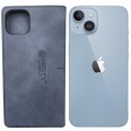 Nesty Stylish Suede 3 Slot Card Holder Flip Case For iPhone 14 Plus - Blue