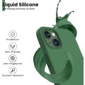 Liquid Silicone Minimalist Case for iPhone 14 - Dark Green