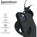 Liquid Silicone Minimalist Case for iPhone 14 Plus - Black