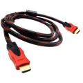 Black and Red High Speed Braided HDMI Cable - 1.5m