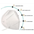 Face Mask - KN95 Respiratory Protection (Box of 500) - White - Unisex - Unisex
