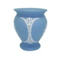 Wedgwood Light Blue Jasperware Vase Seated Angel