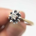 9CT Gold Sapphire and Diamond Ring