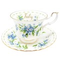 Royal Albert July Forget Me Not Flower of the Month Tea  Duo