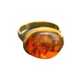Amber Cabochon Ring Set In 8 Carat Gold