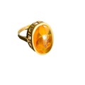 Beautiful Amber Ring Set In 333 Gold
