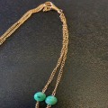 18 Carat Gold Muff Chain With Jade Beads