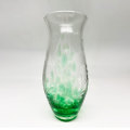 Green Art Glass Vase Etched Maiden William Walker