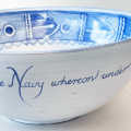 Rare Naval Tin Glaze Linnware Pottery Bowl 1951