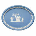 Wedgwood Jasper Ware Oval Plaque Angel and Cupid