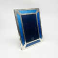 Hallmarked Silver And Blue Enamel Picture Frame London